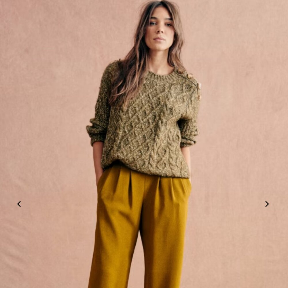 NWT James Jumper in Mottled Olive in MEDIUM by Sezane